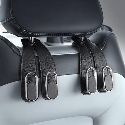 1pc Universal Car Seat Back Hooks - Heavy-Duty PVC Leather Multi-Functional Organizer for Bags, Shopping, Beverages