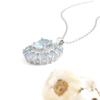 2026, 925 sterling silver pendant necklace natural Brazil Sky Blue Topaz Flower design fine jewelry for women's anniversary gift