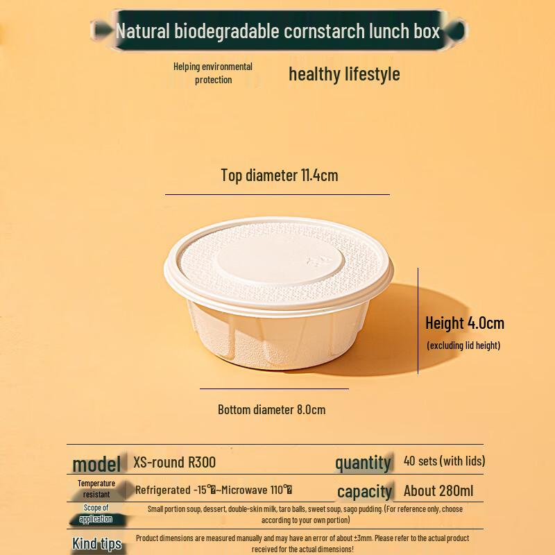 Compostable Corn Starch 4-Compartment Takeaway Container