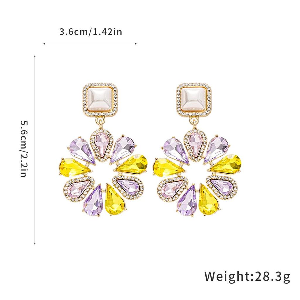 Silbernadel Eingelegte Diamant-Blumenquasten-Ohrringe - Elegante und Modische High-End-Stecker mit Einzigartigem Design