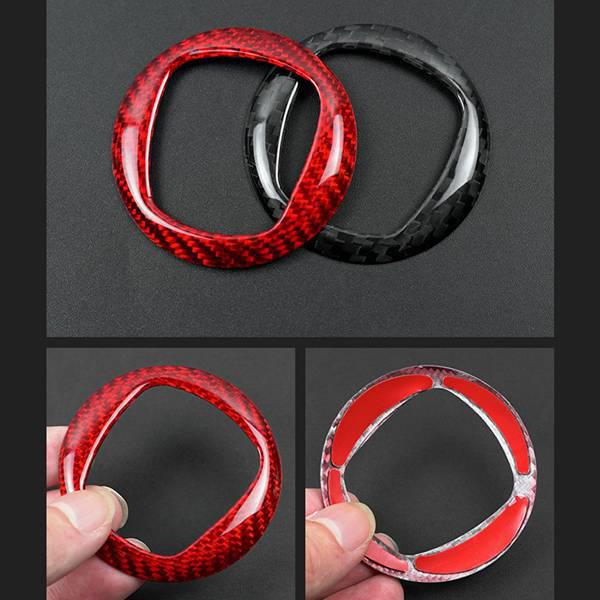 Fiat 500 (08+) Kolfiber Rattemblem Trimskydd