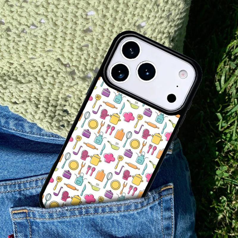 Baking Cooking Utensils Chef soft Phone Case Cover for IPhone 11 12 13 14 15 16e 17 Pro Max Coque for IPhone 17 Air