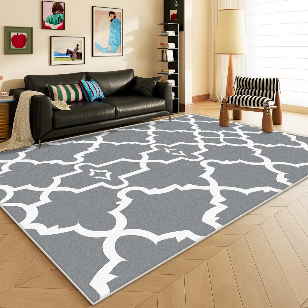 Nordic Geometric Carpet for Living Room Light Luxury Decoration Striped Abstract Rug Bedroom Kitchen Washable Non-slip Floor Mat