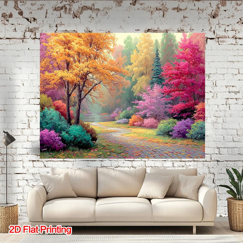 2D Plane, 1 Piece - Autumn Forest Path Scenery | Suitable for Families and Gardens