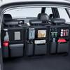 Premium Leather Car Seat Back Storage Bag, Adjustable Strap Multi-Pocket Organizer for Auto Interior