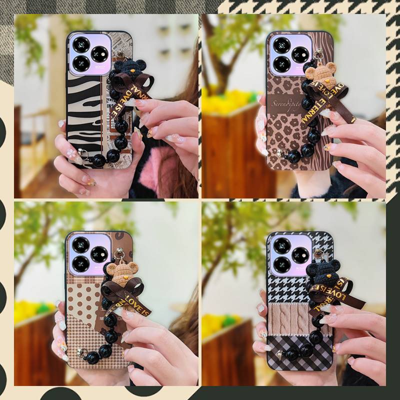 Cute Simplicity Phone Case For ZTE Blade V60 Design/Axon 60 Lite Protective Case Bear Bracelet Dirt-resistant Anti-knock