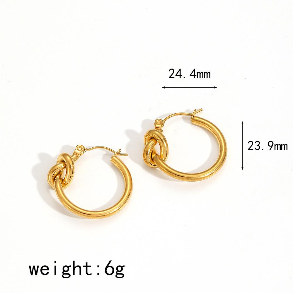 Geometric Stainless Steel Earring Set For Women Modern Style