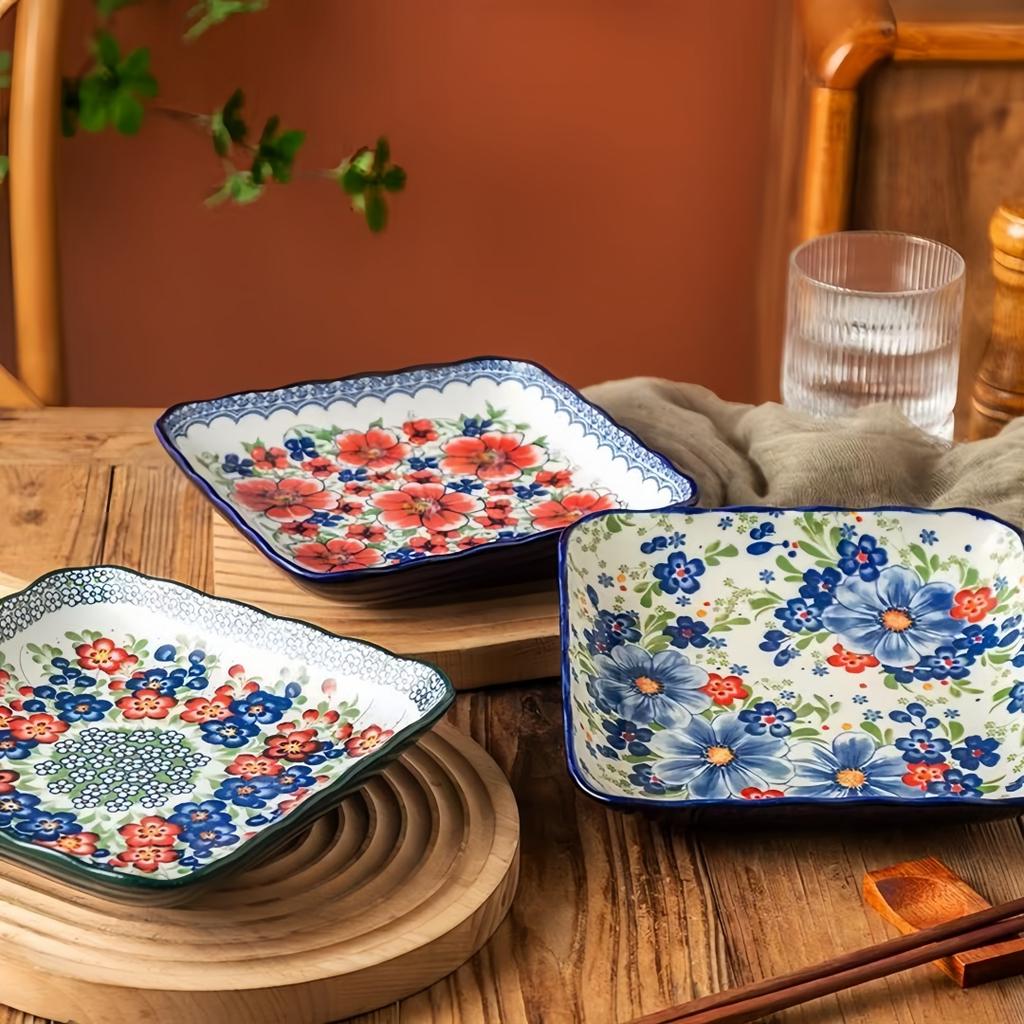 Keramický talíř v polském stylu domov vintage hluboký talíř snídaňový talíř přípravný talíř vysoká hodnota talíř na steak talíř na ovoce unikátní