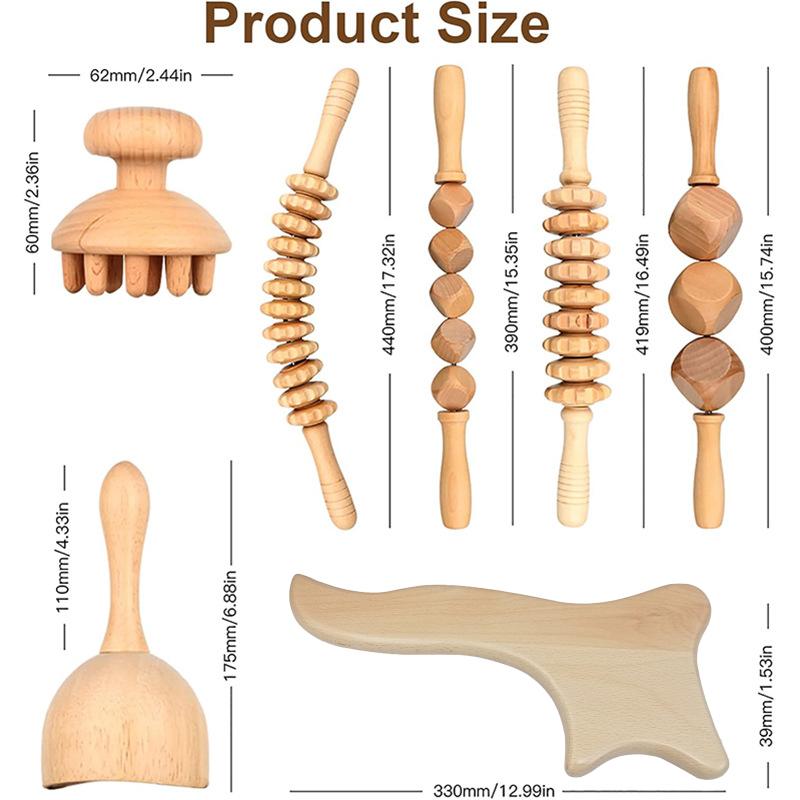 Wooden Massage Roller Therapy Body Massager Foot Face Shoulder Neck Hand Push Roller Massager Body Shaping Massage Tool
