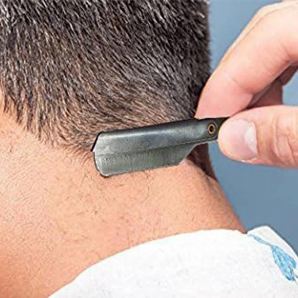 Men Foldable Shaving Knife with Blades Manual Stainless Steel Double-blade Shaving Straight Edge Razor for Beard Mustache Groom