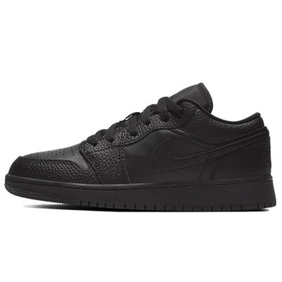 (GS) Air 1 Low 'Black Tumbled Leather' Kids' 553560-091