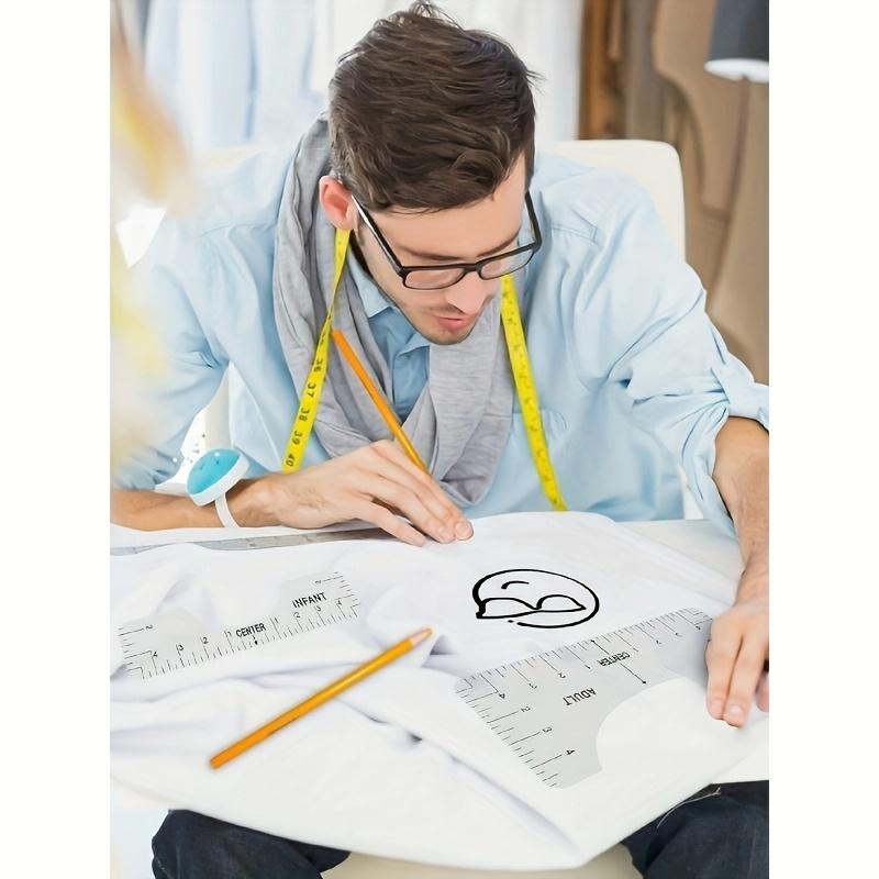 4 Stück/Set T-Shirt Lineal-Führer, T-Shirt Lineale zum Zentrieren von Designs, Tasche Logo, Passend für Transferpresse, Ausrichtung, Messung Vorder- und Rückseite