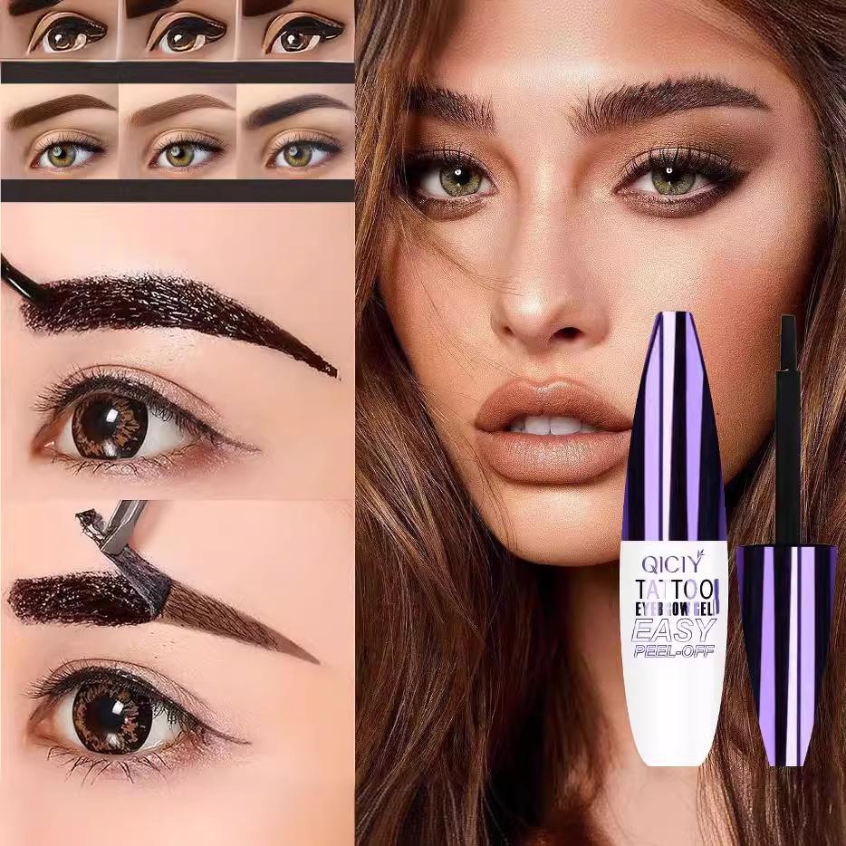 Semi-Permanent Eyebrow Tattoo Gel Paste with Easy Peel-Off Formula for Lasting Waterproof Effect