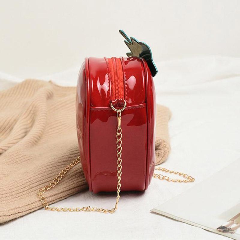 Red Strawberry Heart-Shaped Crossbody Bag for Women Small Pretty Bag Gift for Friends Holiday Daily Use New Fashion