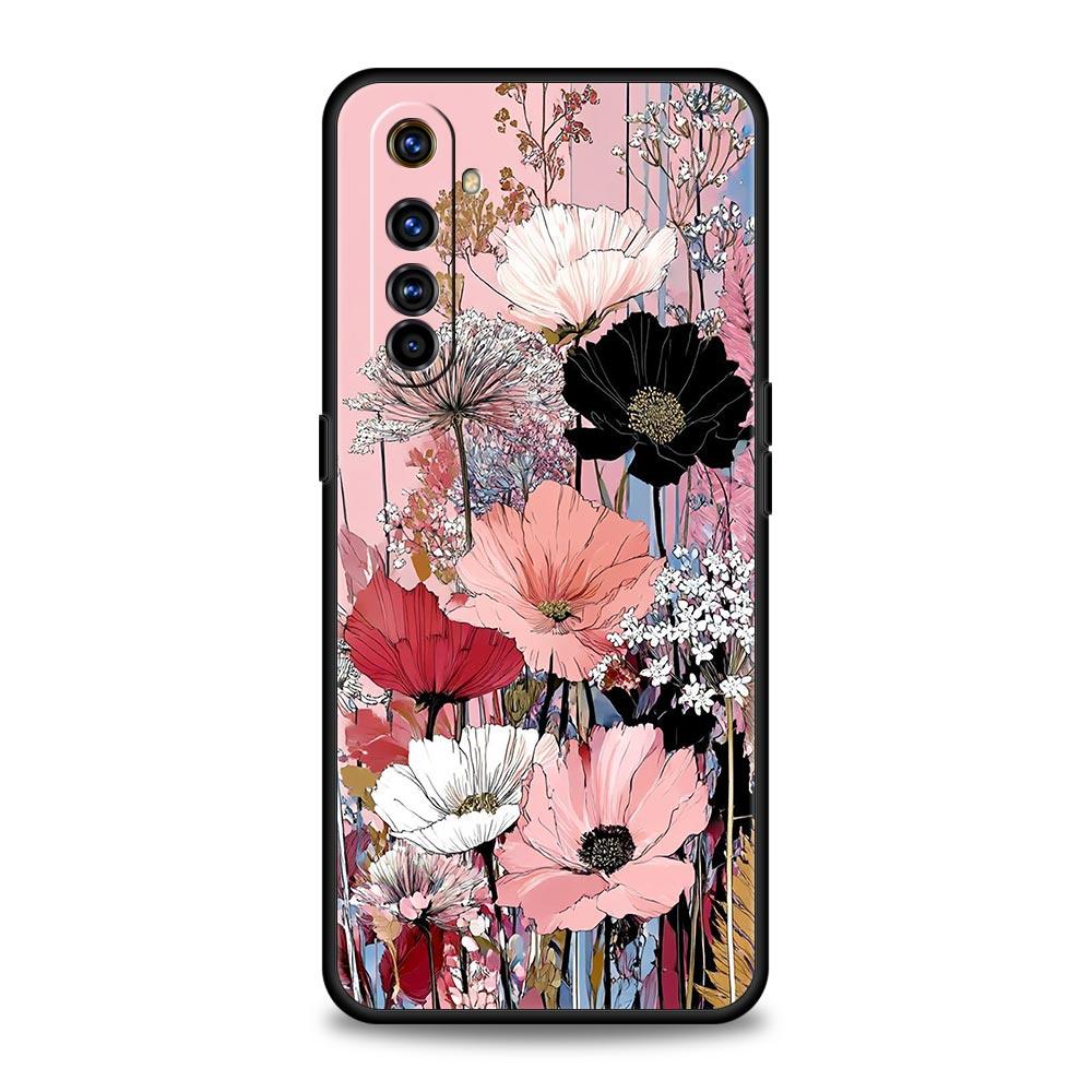 Oil Painting Flowers Pattern Design Case For Realme C67 C63 C55 C53 C35 C25 C21 GT 2 3 5 6 10 11 12 13 Pro Soft TPU Phone Cover