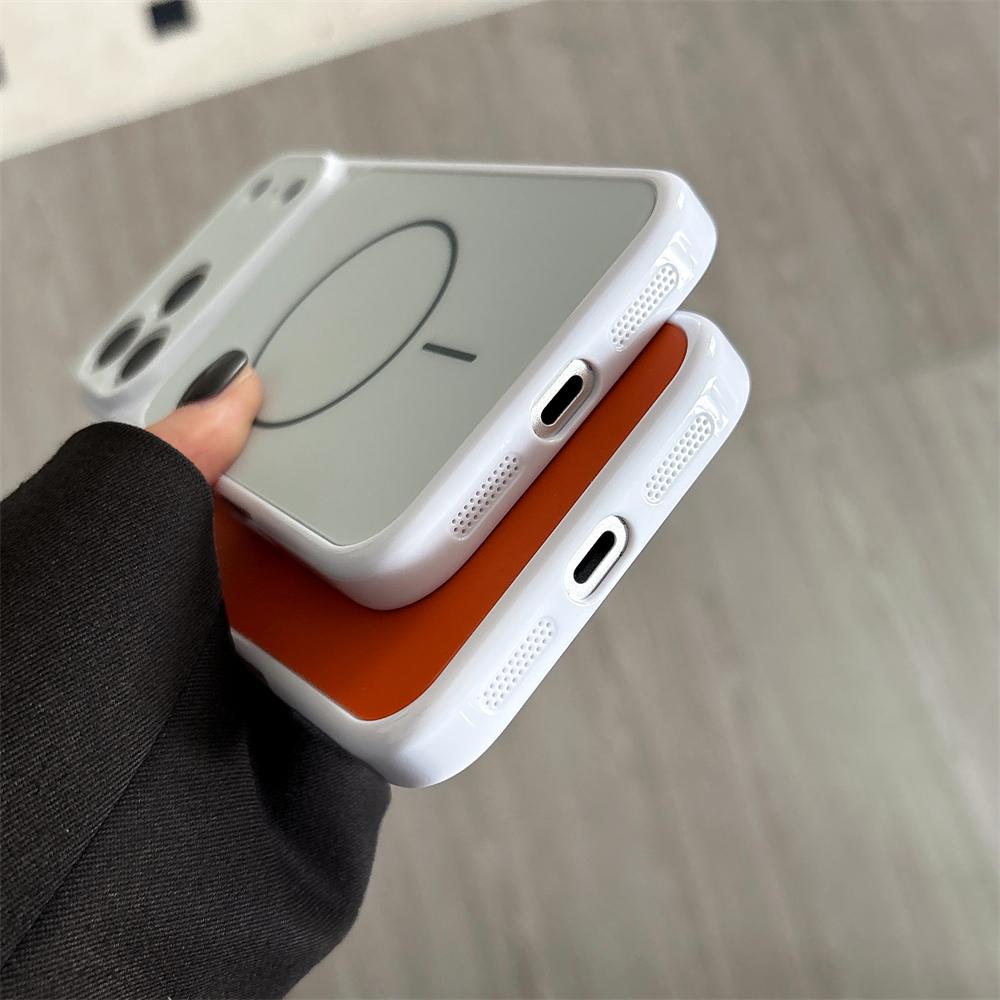 Grande Fenêtre Coque de Téléphone en Acrylique Pour iPhone 17 16 15 14 13 12 Pro Max Magnétique Pour Magsafe Chargement Sans Fil Mate Coque