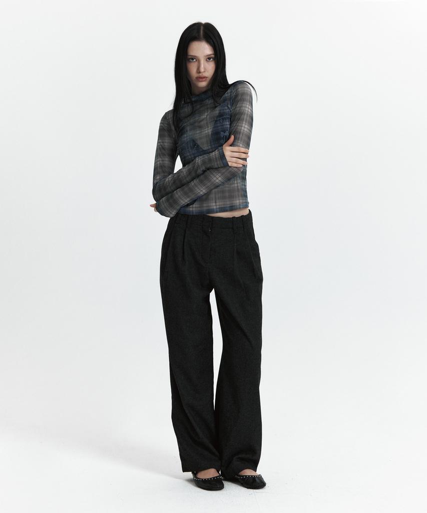 Kyuliti C See-Through Check T-Shirt_Black