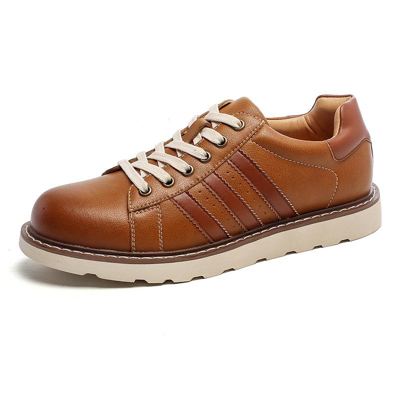 

Men s German training shoes three bars Oxford sole 2025 explosion Internet celebrity college style low-top British style men s shoes 44 жовтий