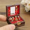 New 1: 12 Mini Retro Makeup Boxes Dollhouse Furniture Model Scene Ornaments Mini Jewelry Boxes Home Desktop Ornaments Miniatures