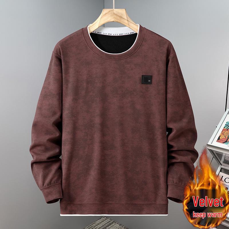

2025 Men s Plus Size Fleece-Lined Two-Piece Hoodie - Trendy Autumn/Winter Round Neck Top 10XL - 300-330 lbs