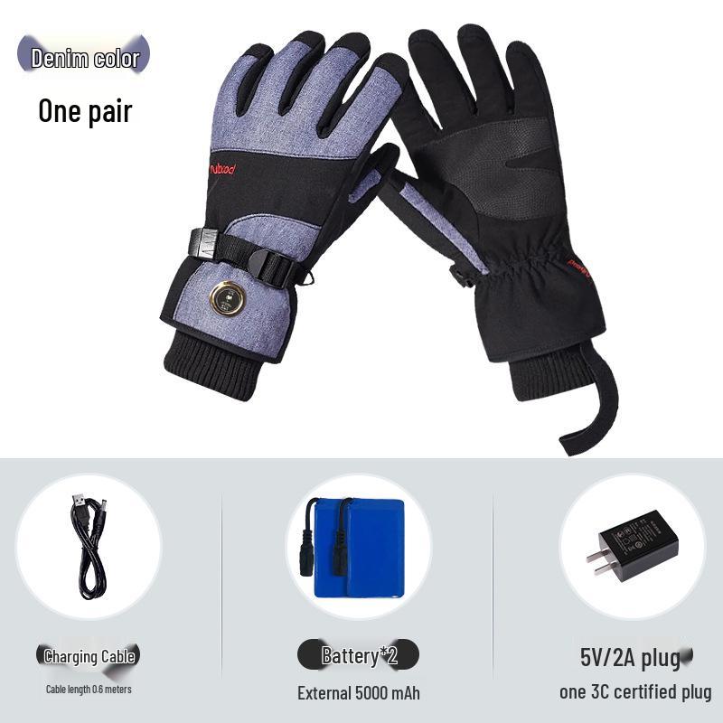 Rechargeable Heated Ski Gloves: Winter-Resistant, Velvety Thick, Ideal for Riding & Outdoor Work