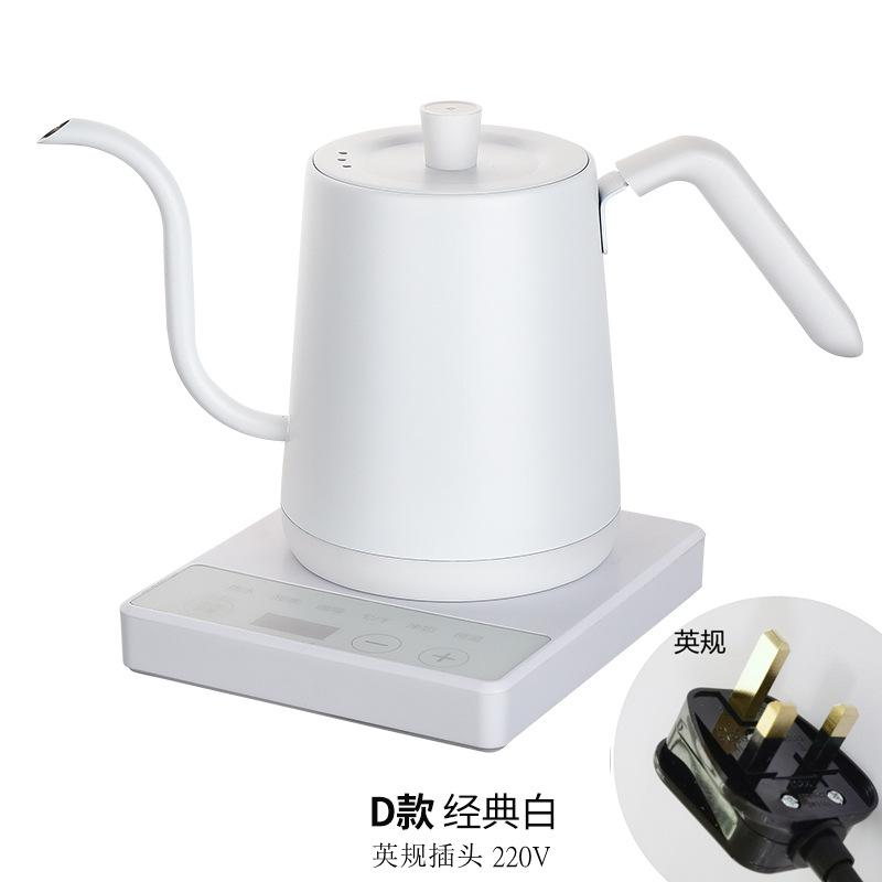 Titanium Silver Gray Gooseneck Kettle Electric Kettle Temperature Control Coffee Pot Stainless Steel Slender Spout Tea Kettle