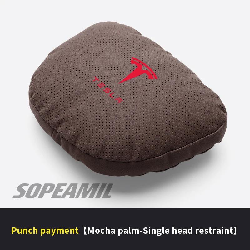 

Car Ventilate Suede Headrest Neck Support Tesla Model 3 Model Y Model S Model X Cybertruck Roadsrer Seat Waist Cushion Pillow