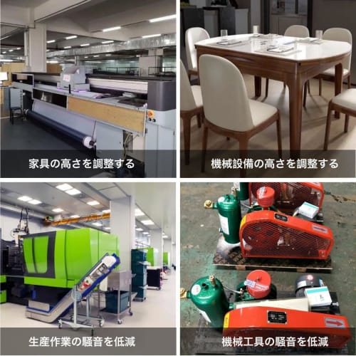 Winova Rubber Mats, Set of 4, Anti-Slip, Height Adjustable, Soundproof, and Anti-Vibration Rubber Mats for Furniture, Tables, Chairs, and Beds, Noise