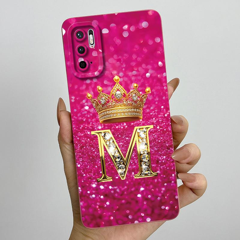 For Redmi Note 10 5G Note 10T 5G Fashion Initial Letter Couple Phone Case Redmi Note10 5G 10T Soft Silicone TPU Protective Case