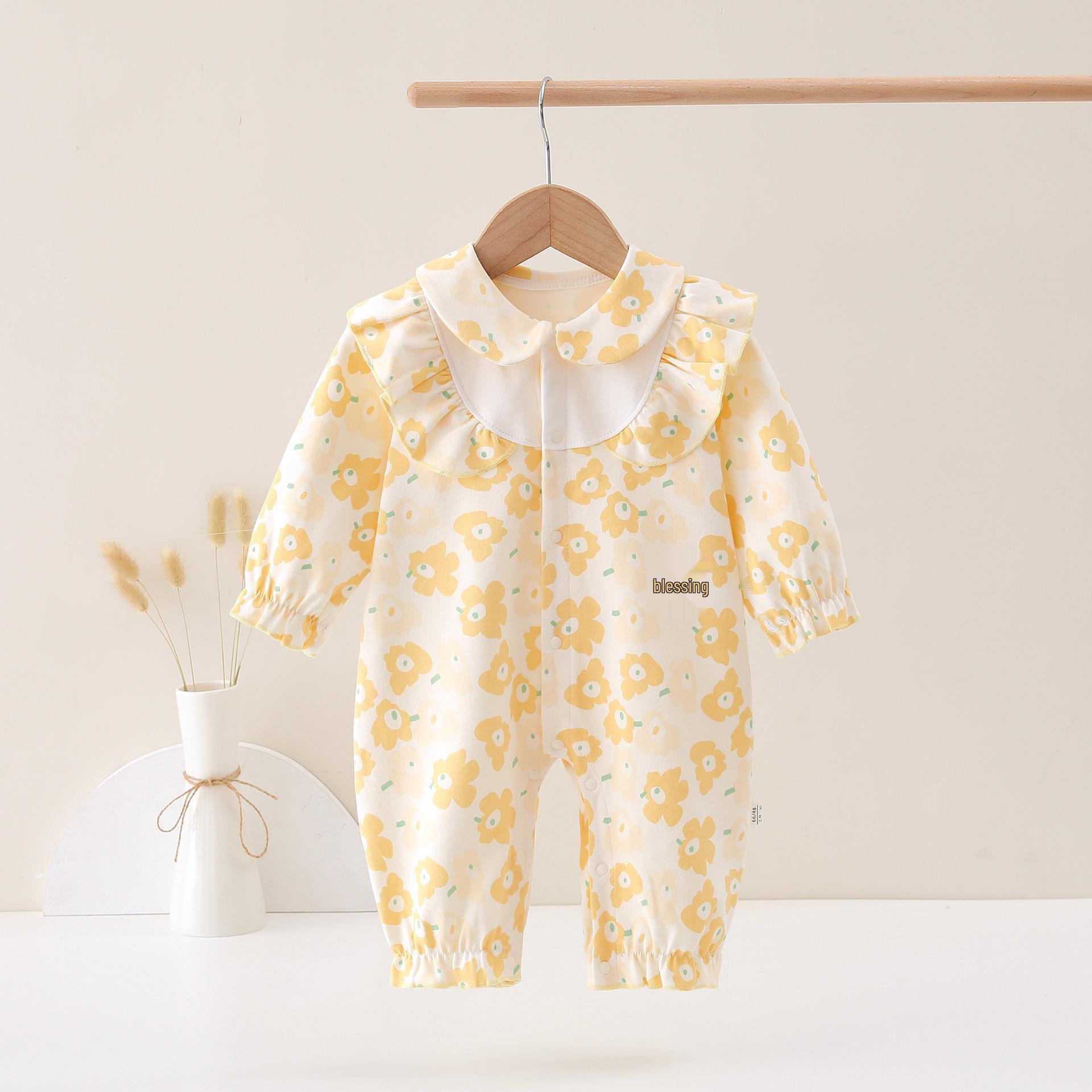 

Весенне-осенний хлопковый ромпер для новорожденной девочки - Наряд принцессы 90 CM жёлтый