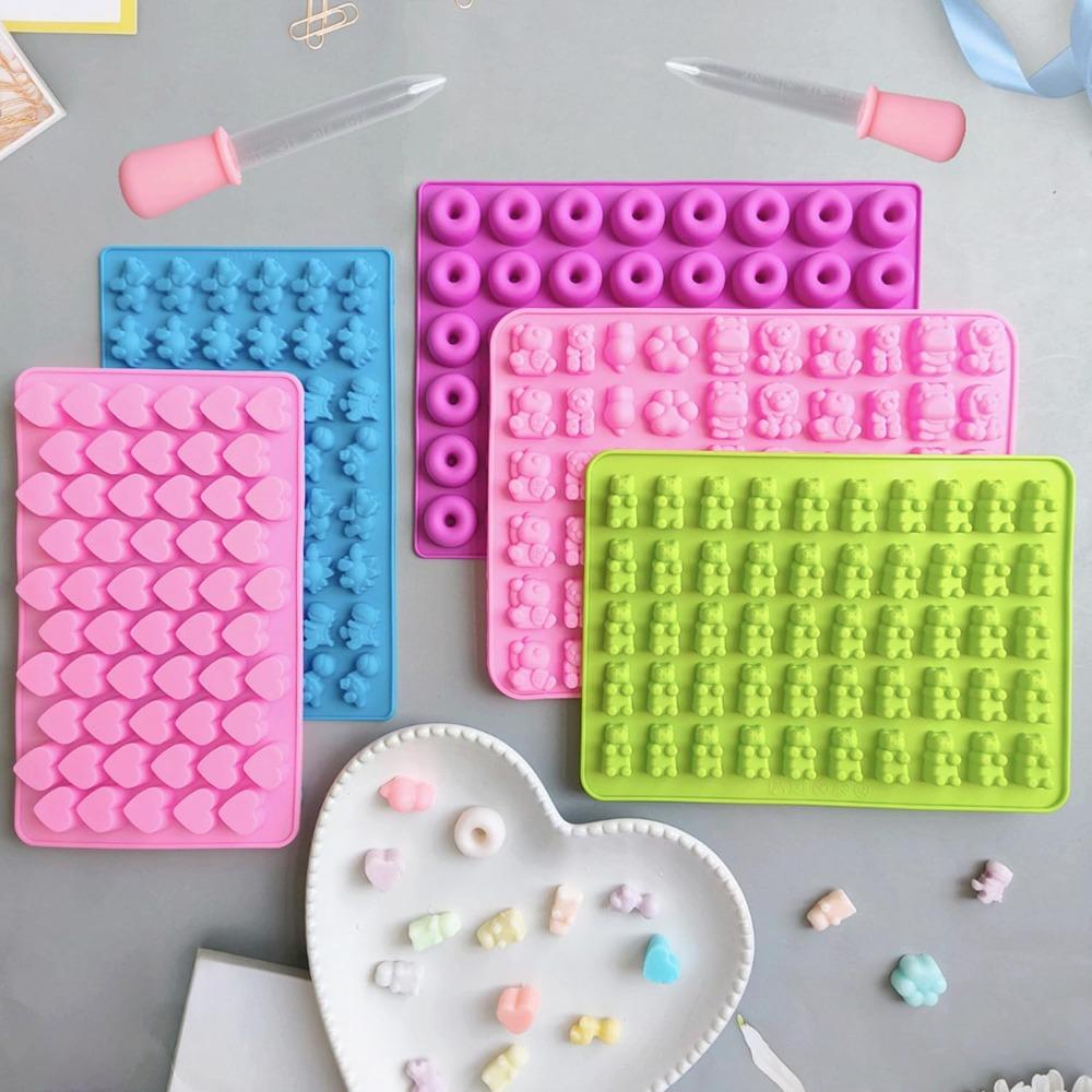 Silicone Gummy Candy Molds Nonstick Chocolate Molds DIY Chocolate Cake Candy Tools Various Shaped Doughnut Baking Molds