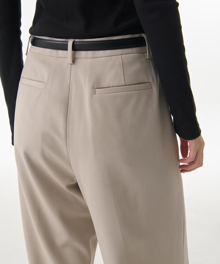 MUSINSA STANDARD WOMAN Women'S Low-Waist Deep Tuck Wide Hidden Banding Slacks [Warm Sand]