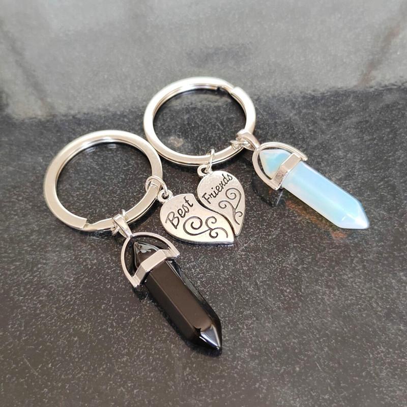 

Friendship Good Friend Best Frienz Hexagonal Pillar Keychain A Pair Of Key Rings