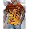Men's T-shirt with Interesting Bee Pattern 3D Printed Top T-shirt Summer Women's Street Fashion Shirt