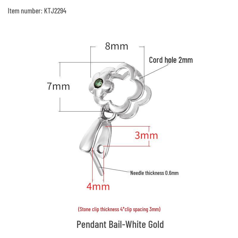 

S925 Sterling Silver Jade Pendant Clip Necklace - Minimalist Jadeite Guanyin Design