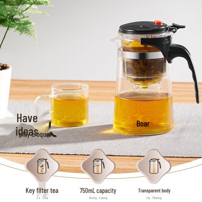BEAR Borosilicate Glass Tea Infuser Teapot