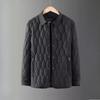 Winter Men Warm Windproof Lapel Business Casual Parkas Coat Man   Plaid Padded Jacket