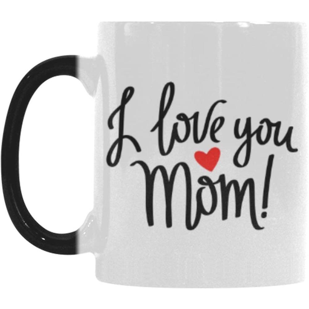 Englische Schriftzeichen Muttertag Keramik-Kaffeebecher Wasserbecher temperaturempfindliche farbwechselnde Tasse Wasser