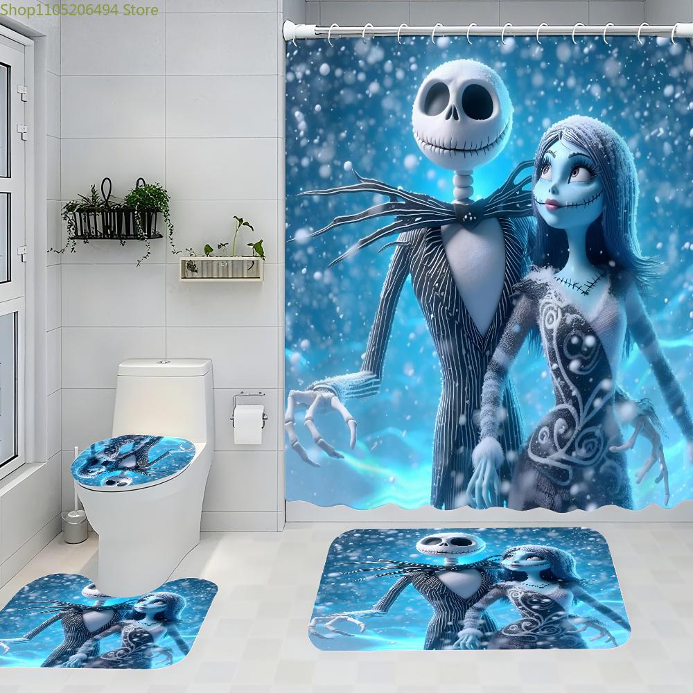 

Jack Bathroom Four-piece Set - Avant-garde Waterproof Shower Curtain, creating a complete bathroom kit 4pcs-Set