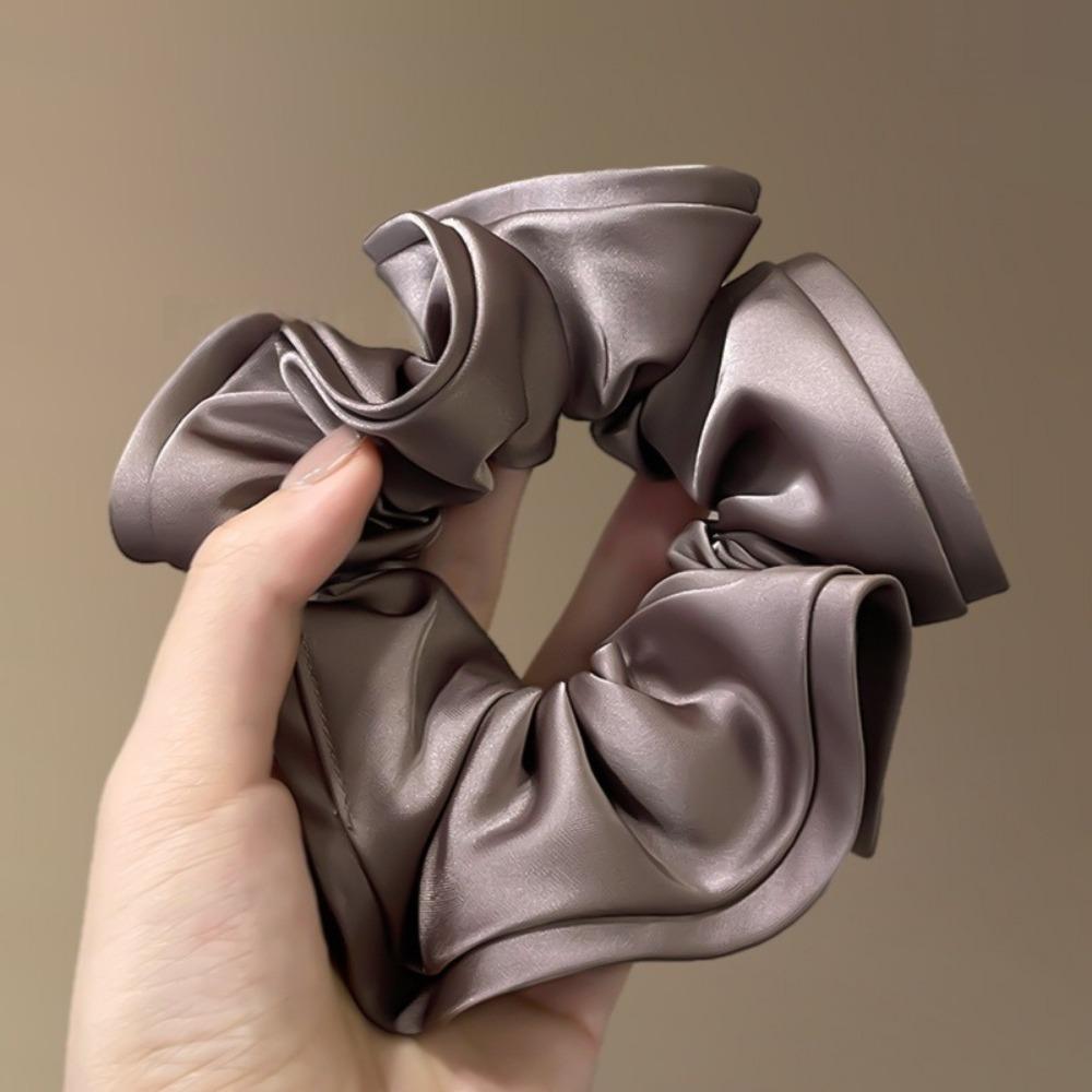 Soft Silk Scrunchies, Large Elastic Hair Rubber Bands for Women