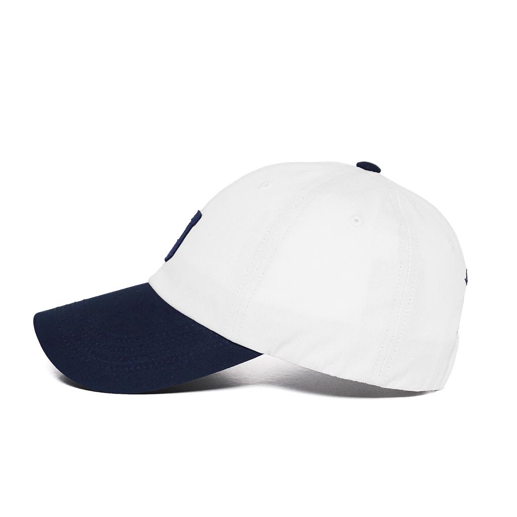 VERUTUM J Initial Two-Tone Ball Cap White Navy