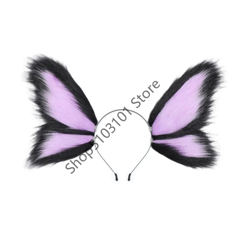 X6HE Adjustable Plush Elf Butterfly Fairies Ear Headpiece For Kids Adult Roleplay Costume Halloween Theme Event Headpiece