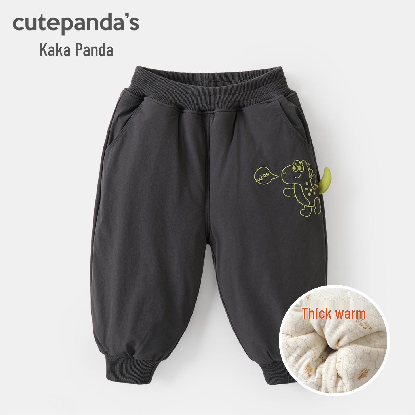 Kaka Panda Kids  Thick Winter Pants - Boys  and Girls  Warm Cotton Pants for Autumn and Winter 73 cm