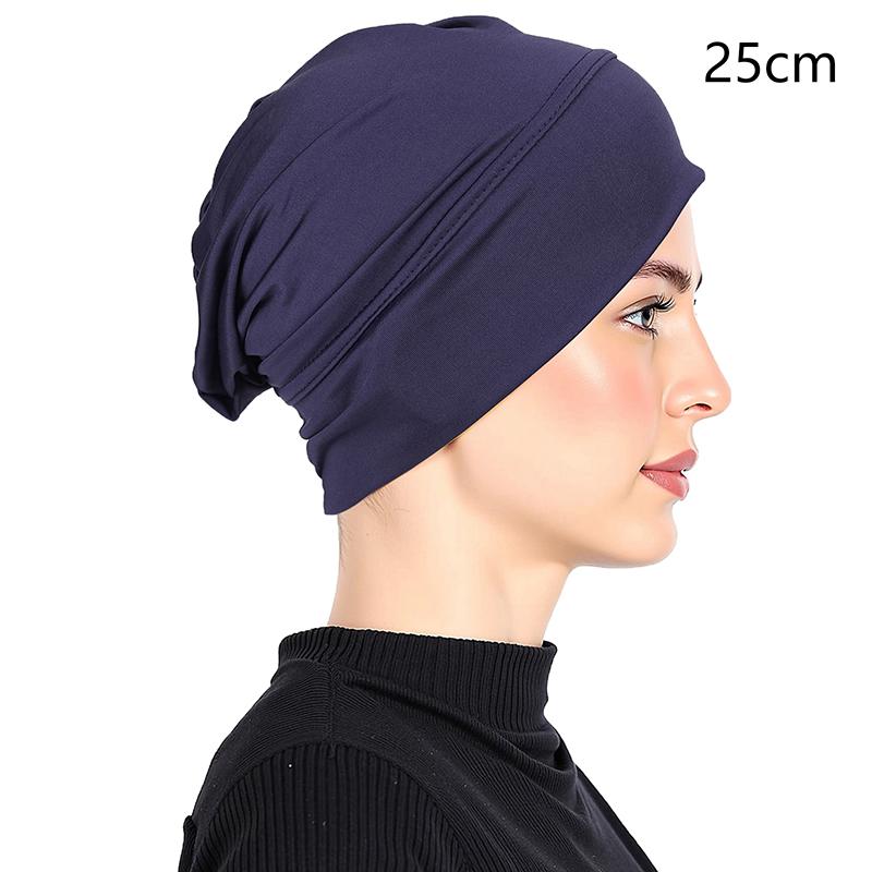 Solid Color Turban Ethnic Style Elastic Ribbon Head Scarf For Women Girls Beanie Hat Head Scarf Hair Accessories