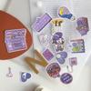 Korean Ardiu 73-Piece Purple Girly Journal Stickers - Cute & Fresh for Decoration