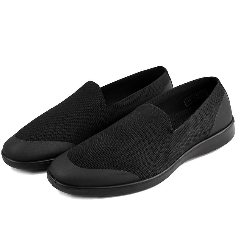 

Men s shoes genuine new soft-soled cloth shoes spring integrated flying woven black non-slip sole casual cloth shoes men 46 чёрный