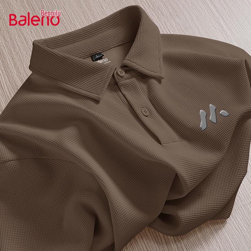 Baleno Men's Waffle Knit Letter Polo Shirt