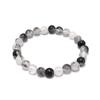 Black Rutilated Tourmaline Quartz  Stone Natural Round Beads 15"Strand Loose Spacer Beads 4/6/8/10/12mm for Jewelry Making DIY Bracelets Accessories