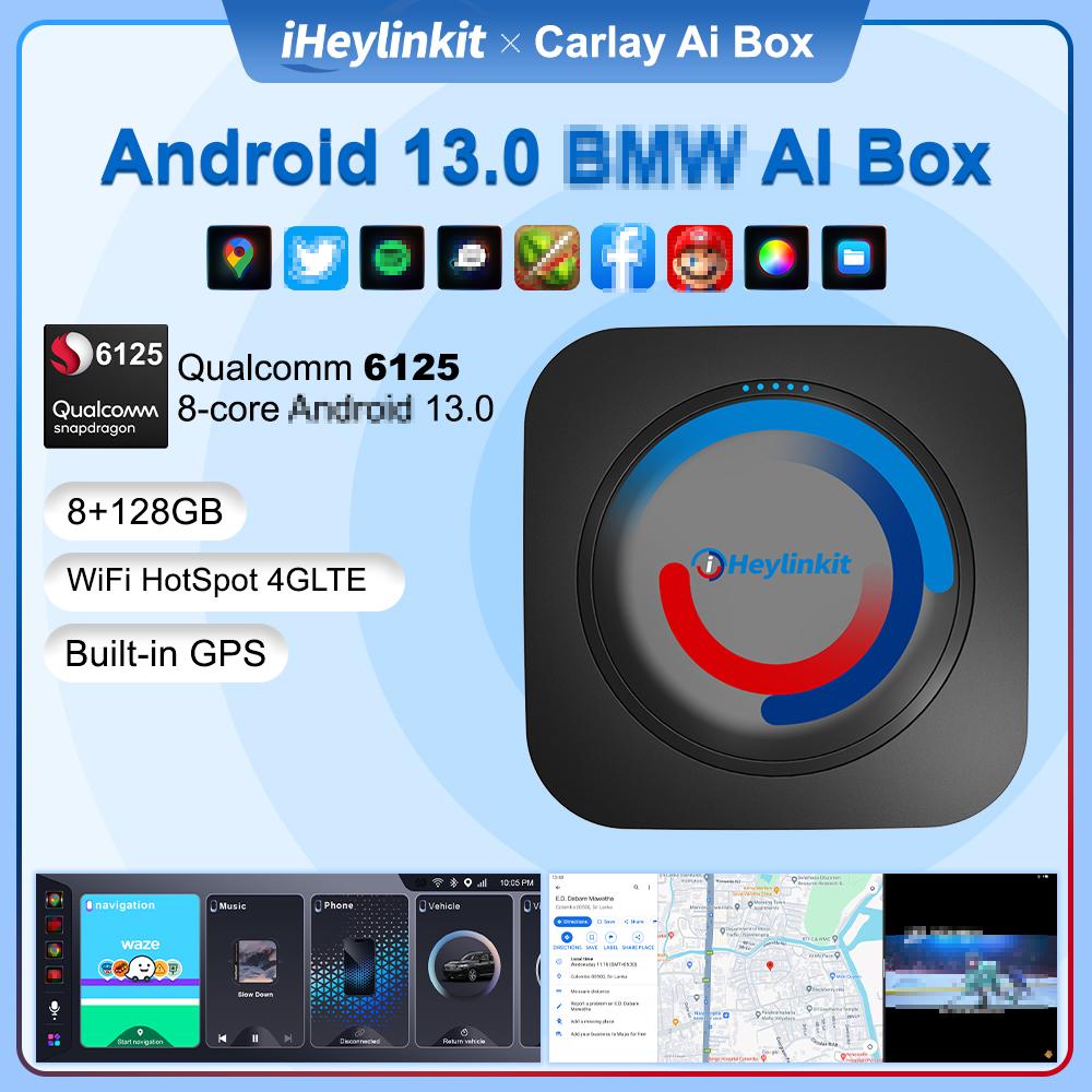 

iHeylinkit BMW550M Ai Box ID6 ID7 ID8.5 ID9 Беспроводной адаптер Android Auto Смарт-бокс Поддержка Google Play Игровое ПО 128G