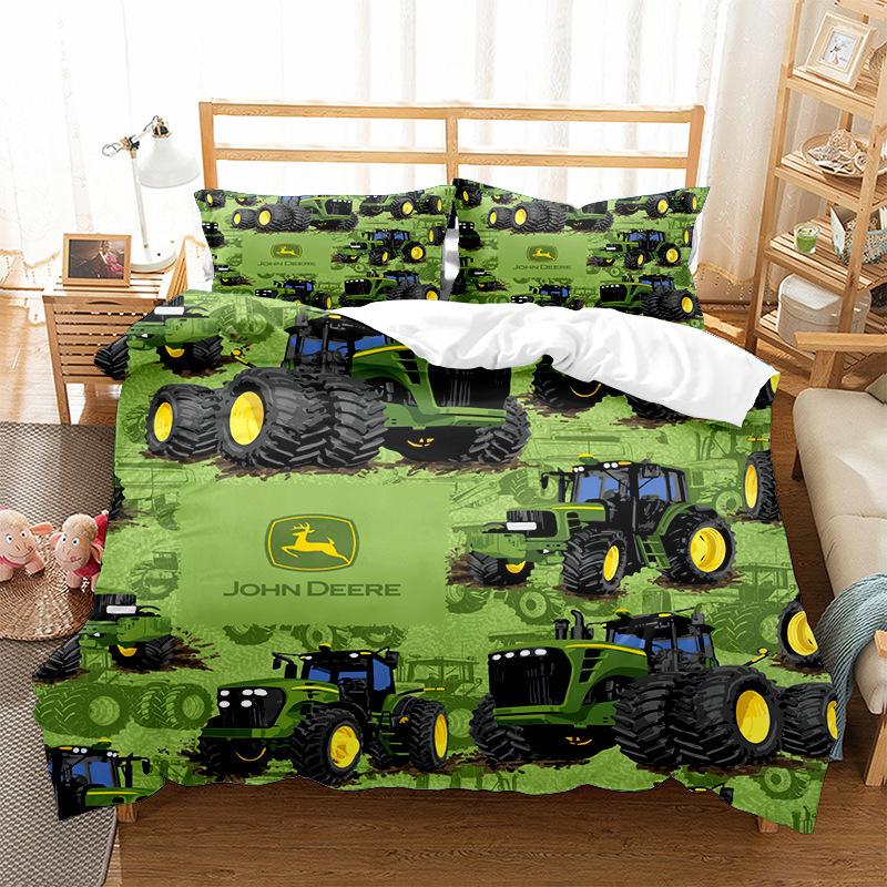 Four-Wheeler Tool Tractor 3D Digital Printing Bedding Three-Piece Set